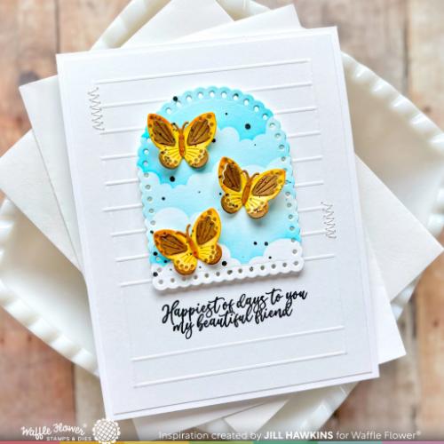 Waffle Flower - Multiple Butterflies Die-n-stencil