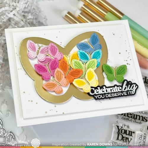 Waffle Flower - Multiple Butterflies Die-n-stencil