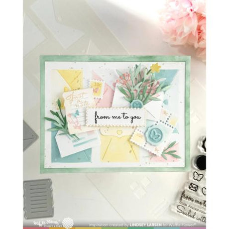 Waffle Flower - Postage Collage Envelope Stencil