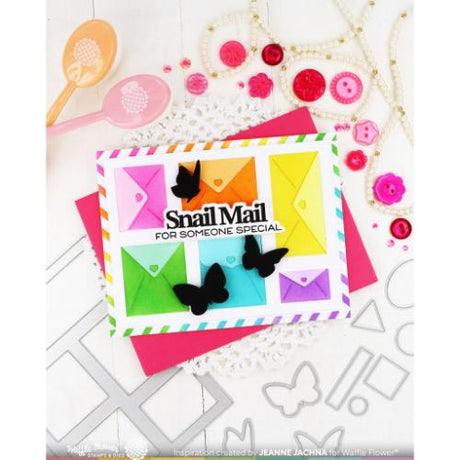 Waffle Flower - Postage Collage Envelope Stencil