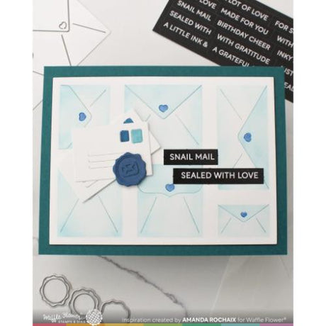 Waffle Flower - Postage Collage Envelope Stencil