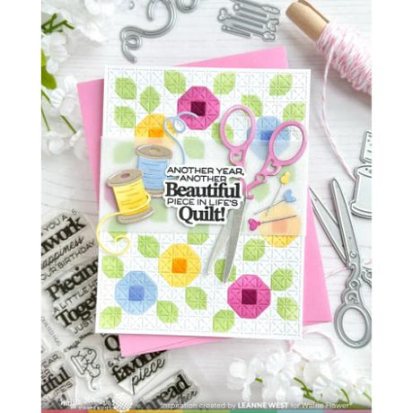 Waffle Flower - Quilted Floral Stencil