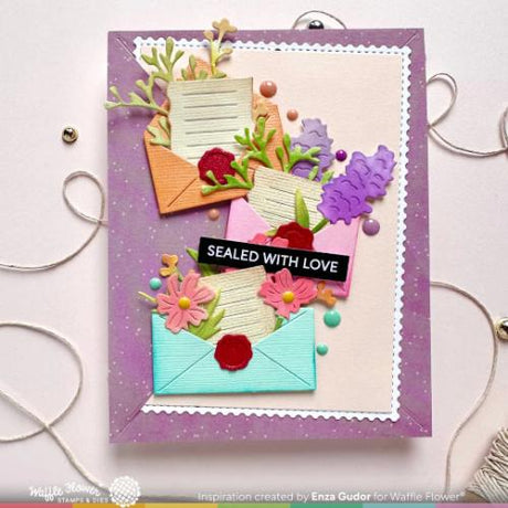 Waffle Flower - Postage Collage Mini Seals Die