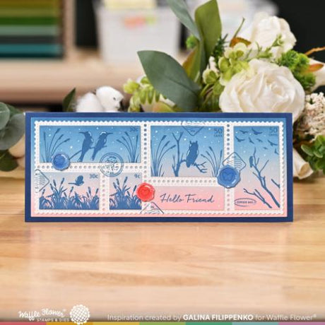 Waffle Flower - Postage Collage Mini Seals Die