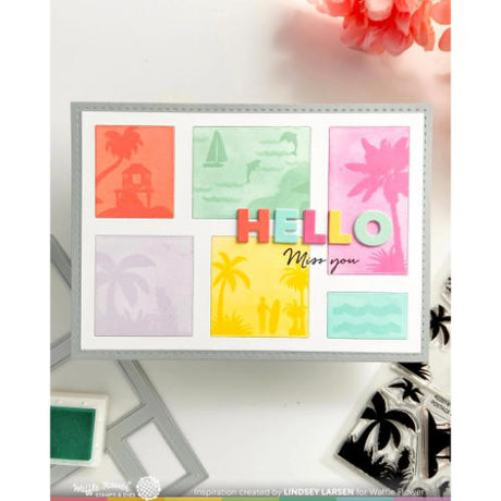 Waffle Flower - Postage Collage Tropical Sunset Stamp Set