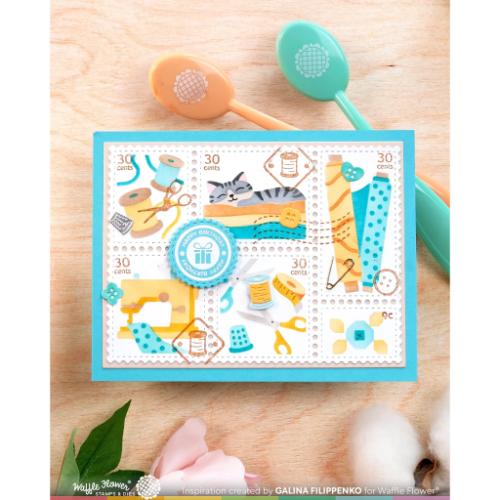 Waffle Flower - Postage Collage Sew Fun Stencil