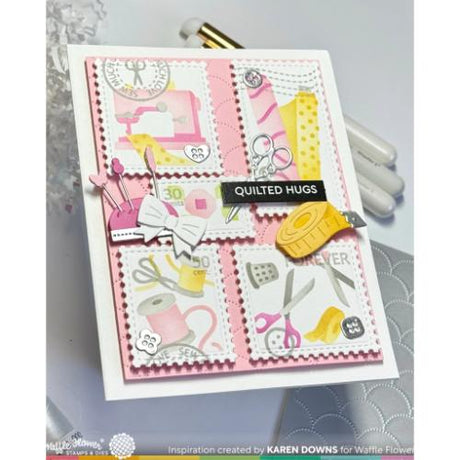 Waffle Flower - Postage Collage Sew Fun Stamp Set