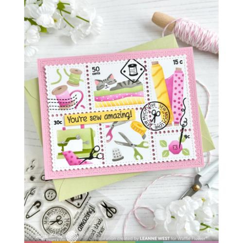 Waffle Flower - Postage Collage Sew Fun Stamp Set