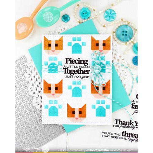 Waffle Flower - Patchwork Cat Stencil