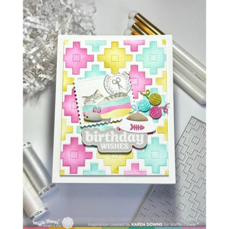Waffle Flower - Happy Birthday Piercing Matching Die