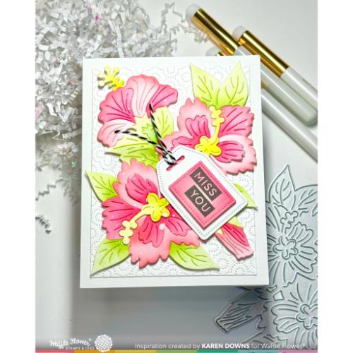 Waffle Flower - Nesting Piercing Tags Die-n-stencil