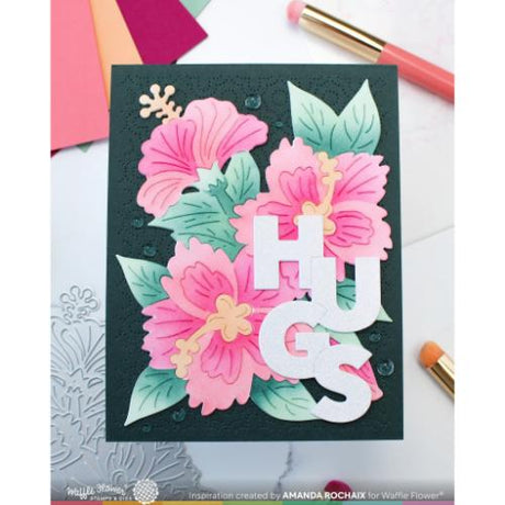 Waffle Flower - Overlapping Vertical Hugs Word Die