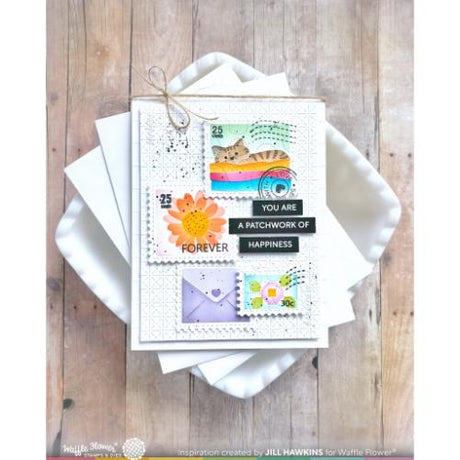 Waffle Flower - Postage Collage Circle Sentiments Stamp Set