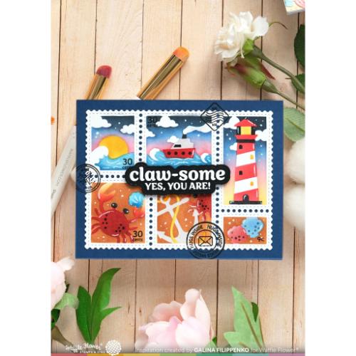 Waffle Flower - Postage Collage Coastal Stencil