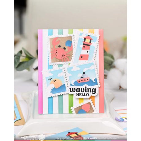 Waffle Flower - Postage Collage Coastal Stencil