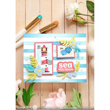 Waffle Flower - Postage Collage Coastal Stencil