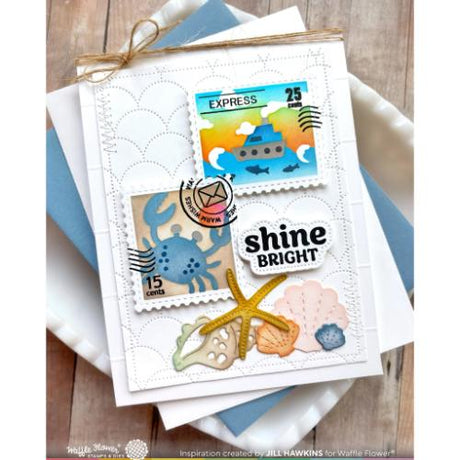 Waffle Flower - Postage Collage Coastal Stencil
