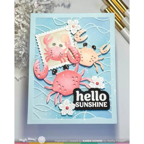 Waffle Flower - Postage Collage Coastal Stencil