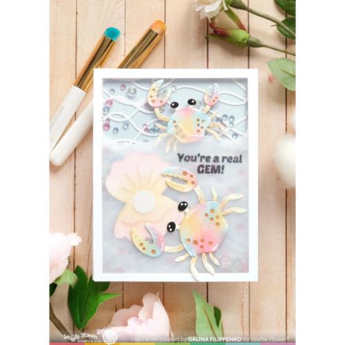 Waffle Flower - Seashell Frame Coloring Stencil