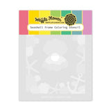 Waffle Flower - Seashell Frame Coloring Stencil