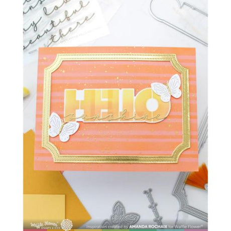 Waffle Flower - Overlapping Hello Die-n-stencil