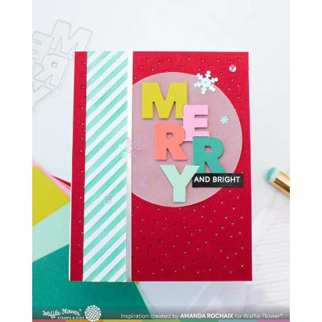 Waffle Flower - Overlapping Vertical Merry Word Die
