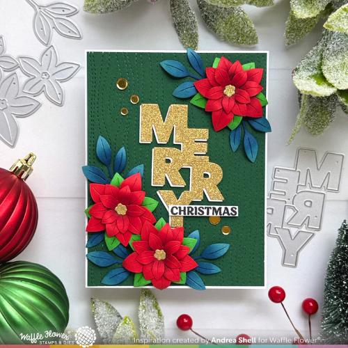 Waffle Flower - Overlapping Vertical Merry Word Die