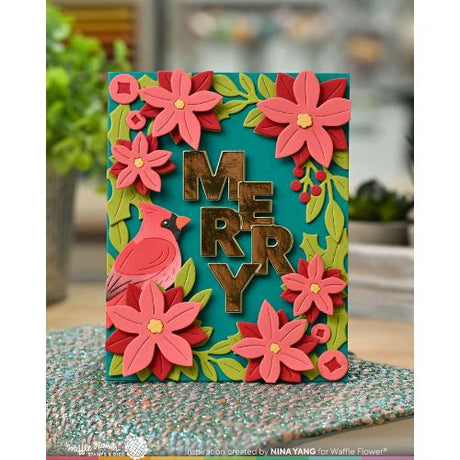 Waffle Flower - Overlapping Vertical Merry Word Die