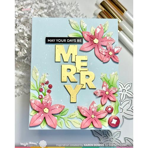 Waffle Flower - Overlapping Vertical Merry Word Die