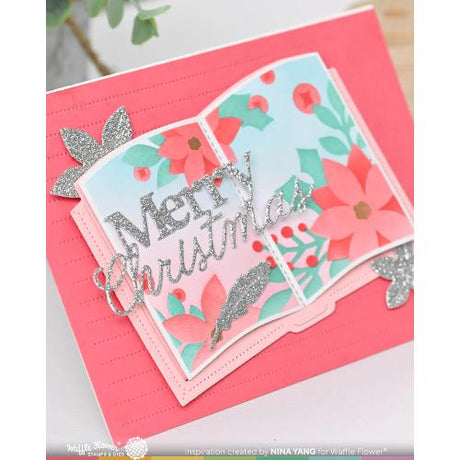 Waffle Flower - Open Book Poinsettia Stencil