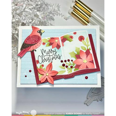 Waffle Flower - Open Book Poinsettia Stencil
