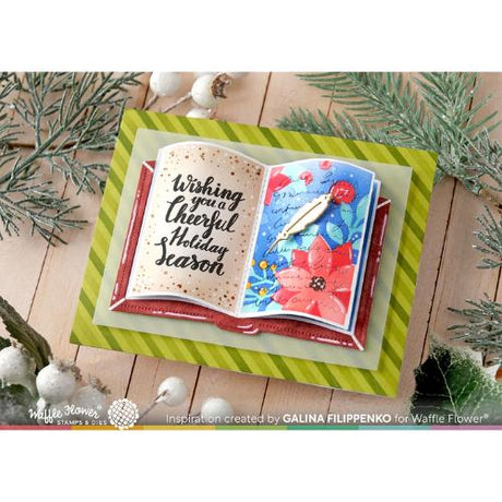 Waffle Flower - Open Book Holiday Sayings Stamp Set