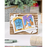 Waffle Flower - Open Book Nativity Stencil
