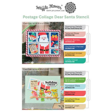 Waffle Flower - Postage Collage Dear Santa Stencil