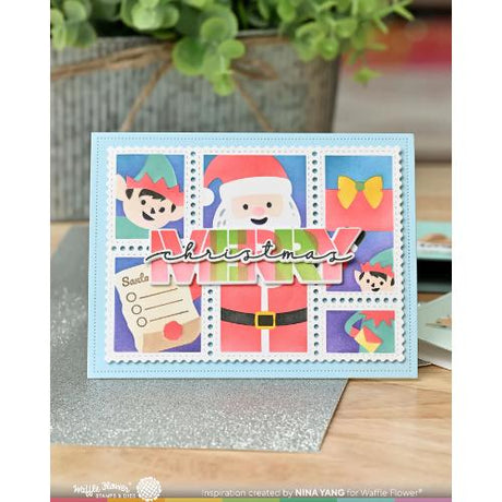 Waffle Flower - Postage Collage Dear Santa Stencil
