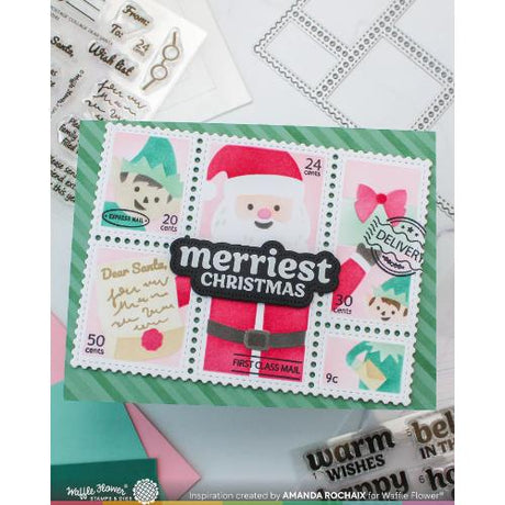 Waffle Flower - Postage Collage Dear Santa Stencil