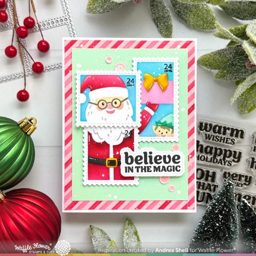 Waffle Flower - Postage Collage Dear Santa Stencil