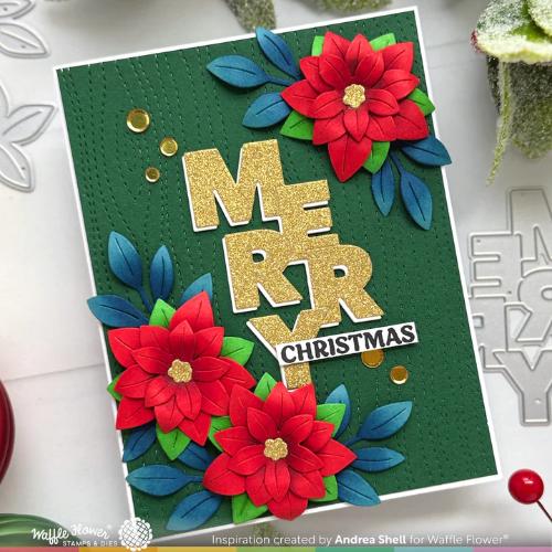 Waffle Flower - Poinsettia Frame Die