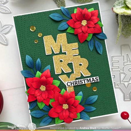 Waffle Flower - Poinsettia Frame Die