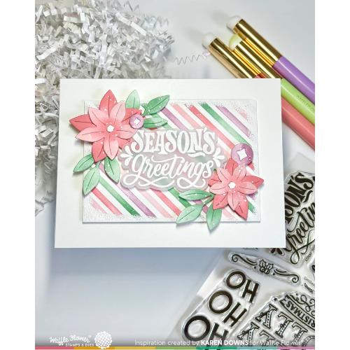 Waffle Flower - Poinsettia Frame Coloring Stencil