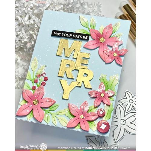 Waffle Flower - Poinsettia Frame Coloring Stencil