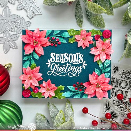 Waffle Flower - Poinsettia Frame Coloring Stencil