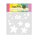 Waffle Flower - Poinsettia Frame Coloring Stencil