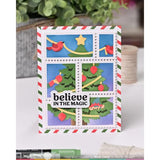 Waffle Flower - Postage Collage Vertical Tree Stencil