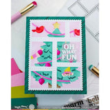 Waffle Flower - Postage Collage Vertical Tree Stencil