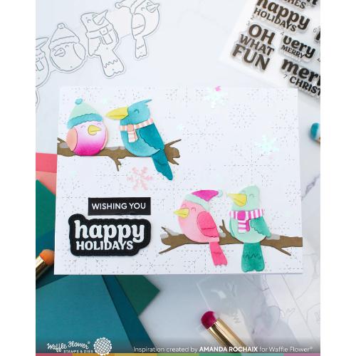 Waffle Flower - Birdie Friends in Winter Stencil