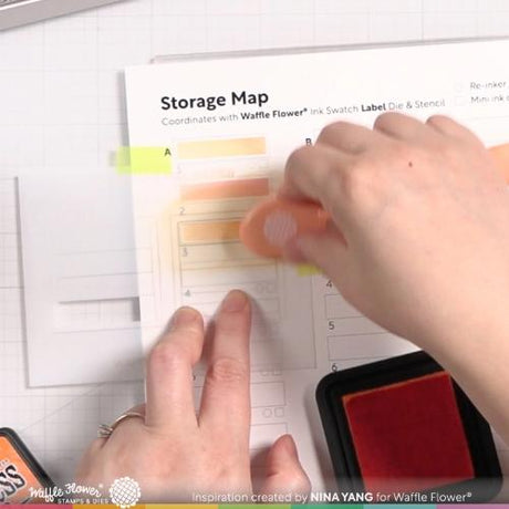 Waffle Flower - Ink Swatch Label Stencil