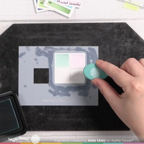 Waffle Flower - Ink Swatch 1x1 Stencil