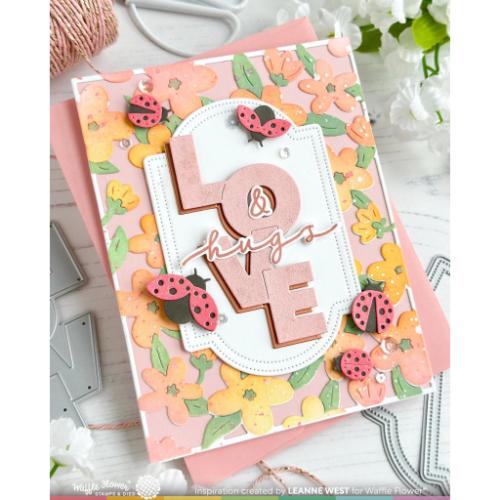 Waffle Flower - Overlapping Vertical Love Word Die