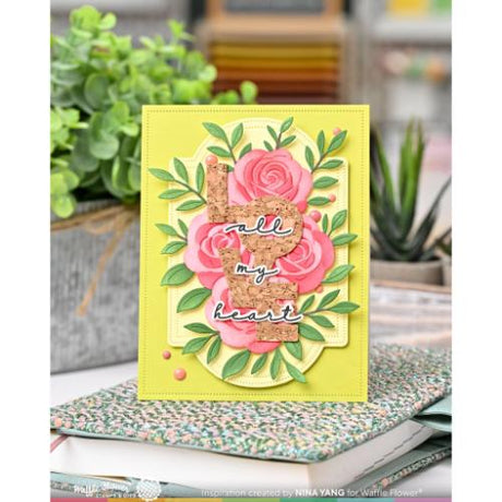 Waffle Flower - Overlapping Vertical Love Word Die